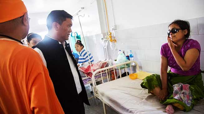 Itanagar: CM Khandu visits Rama Krishna Mission Hospital