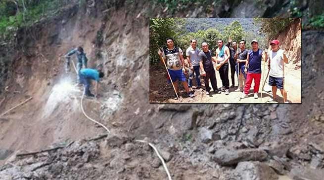 Arunachal: Villagers inspects under construction Kullung - Paga road