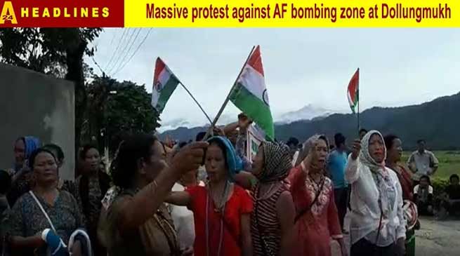 Arunachal: Protest march against AF Bombing zone at Dollongmukh