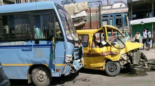 Arunachal:  Two school bus collided, 6 students injured