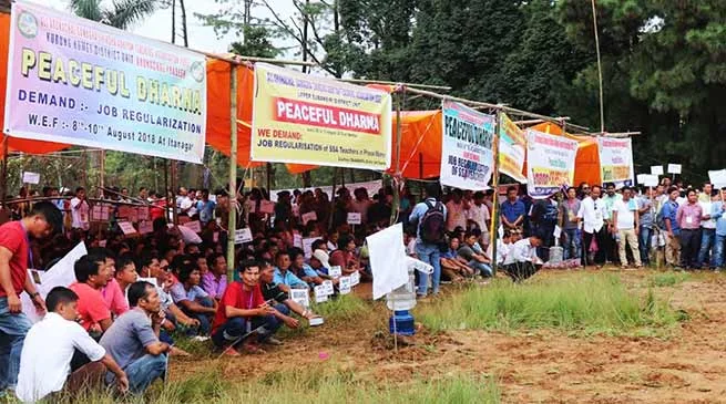 Itanagar: SSA teachers begins 3 days Dharna