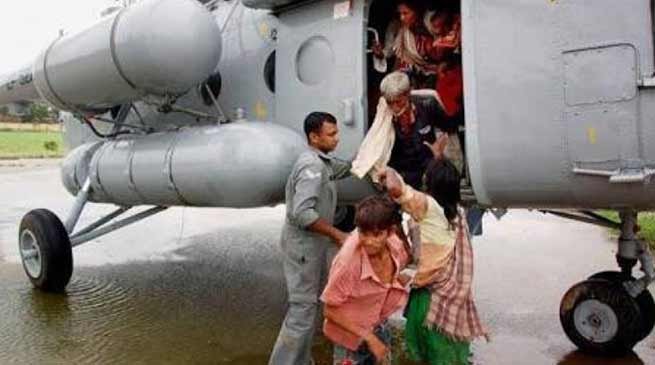 The Indian Air Force on Friday evacuated at least 19 people including 12 adults and 7 children stranded on an island of the Siang river.