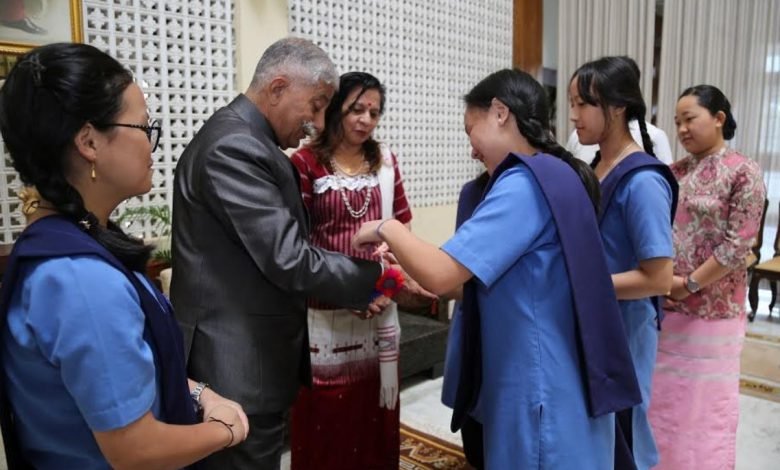 Arunachal: Governor celebrates Raksha Bandhan with school children at Raj Bhavan