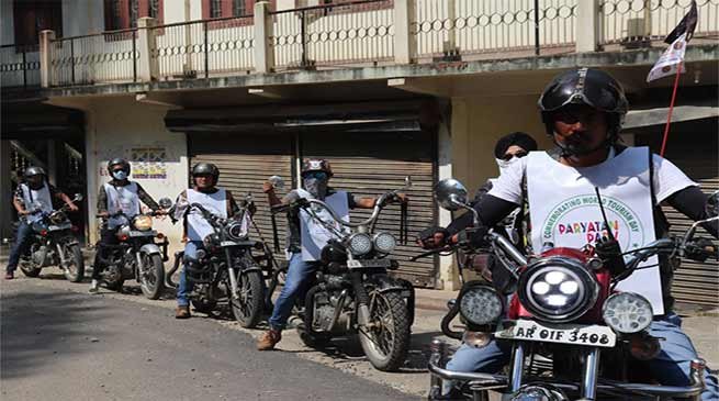 Itanagar:  Ride Arunachal Riders carried out awareness drive on Paryatan Parv