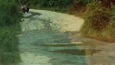 Itanagar:  A road becomes an obstacle between players and the game