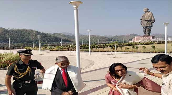 Arunachal Governor visits Statue of Unity, takes up tourism issues with MoS Tourism