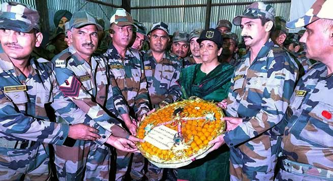 Union Defence Minister Nirmala Sitharaman visits Forward posts ALONG