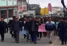 Arunachal: Protest March in Bomdila, public demand withdrawal of  Arunachal Scouts