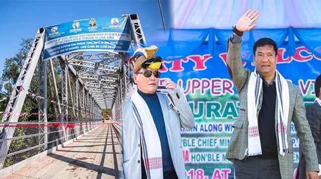 Arunachal: Khandu inaugurates steell bridge over Panyor River at Komasaki