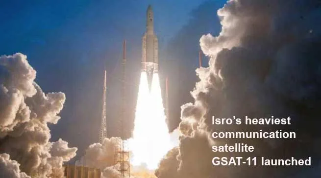 Isro’s heaviest communication satellite GSAT-11 launched