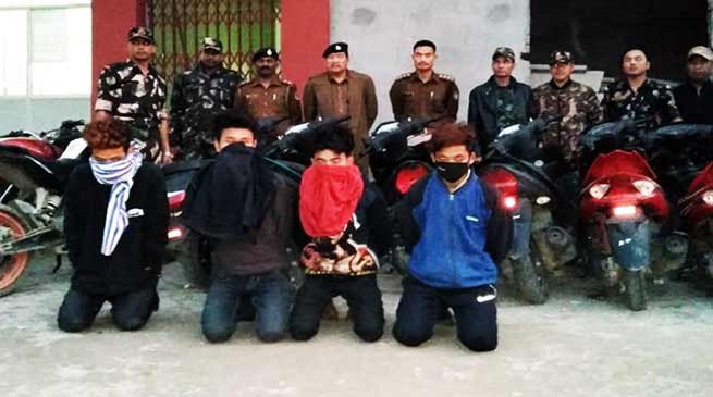 Itanagar: 10 stolen two-wheelers recovered, 4 arrested by Capital Police