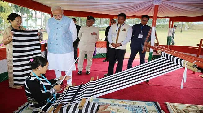 Arunachal: PM Modi interact with loin loom weavers