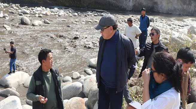 Arunachal: Rebia inspects Silting problem of Ranganadi in downstream