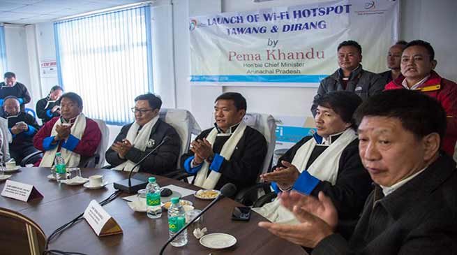 Arunachal: Khandu launches WiFi hotspost for Tawang and Dirang 