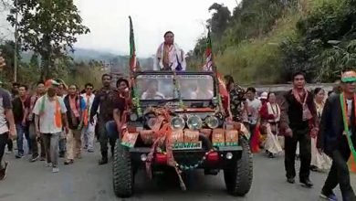 Arunachal election mood:  Kumsi Sidisaw gets warm welcome at Bhalukpong