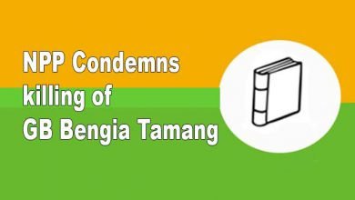 Arunachal: NPP Condemns killing of GB Bengia Tamang 