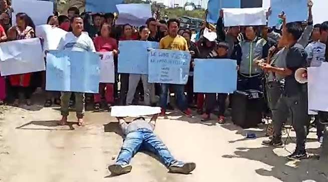 Arunachal: Massive protest by NPP supporters demanding re-poll  