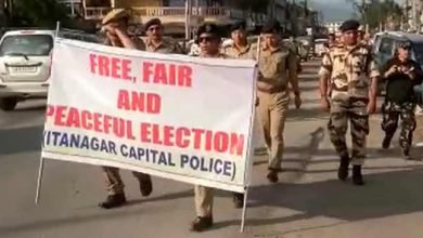 Itangar: Capital Police carried flag march for peaceful, free  and fair election