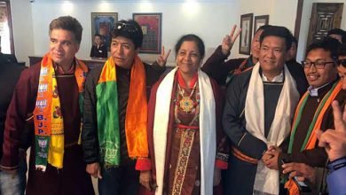 Arunachal CM Pema Khandu campaigning in Ladakh for BJP Candidate