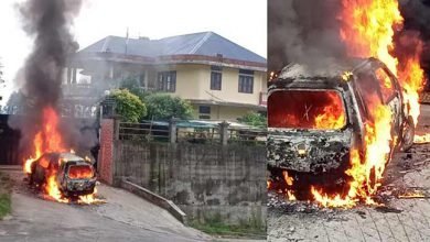 Itanagar: A car brought and burned in front Tapir Gao's residence