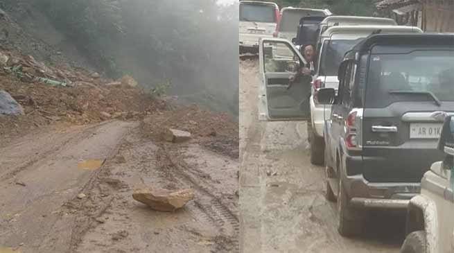 Arunachal: Landslide blocked Joram Koloriang Road