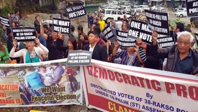 Arunachal: voters of Rakso staged protest demanding re-polling