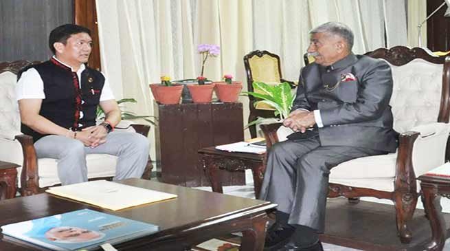 Arunachal CM Pema Khandu calls on Governor B D Mishra