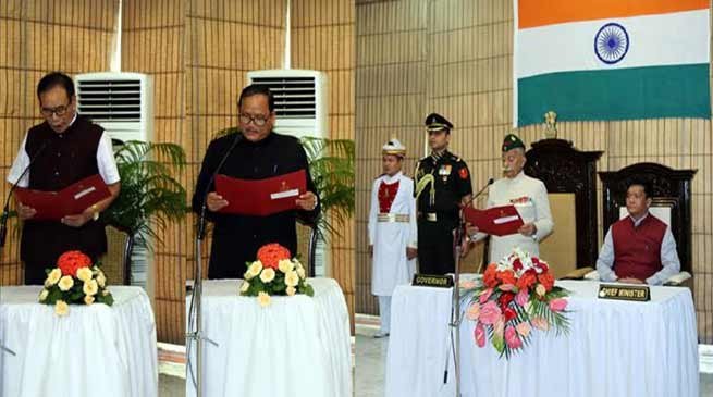 Arunachal: Governor administers oath to Gamli Padu and Leki Phuntso