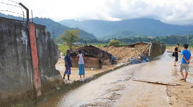 Arunachal: ISBT boundary wall collapses, 6 houses damaged by flood water