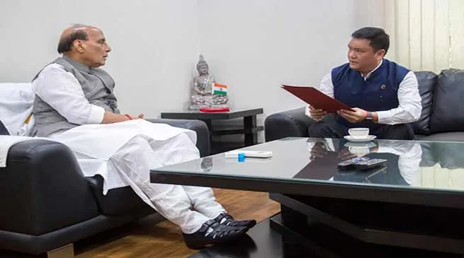 Khandu calls on Defence Minister Rajnath Singh