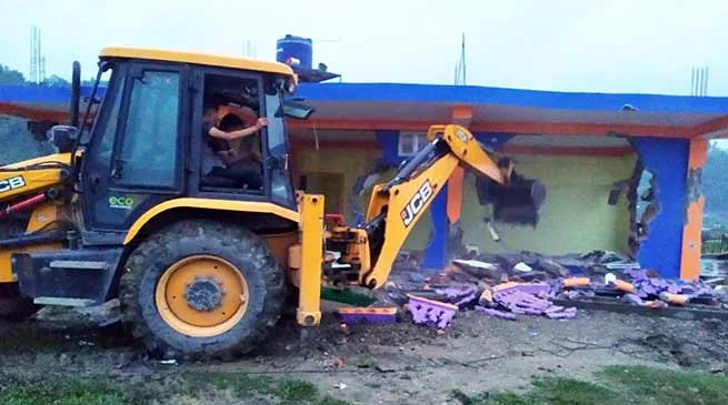 Arunachal: Potom evicts several structures adjacent  to Naharlagun helipad