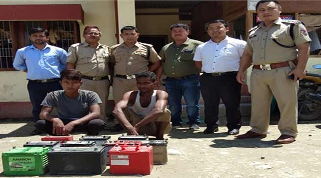 Arunachal: Two arrested for Car Batteries theft   