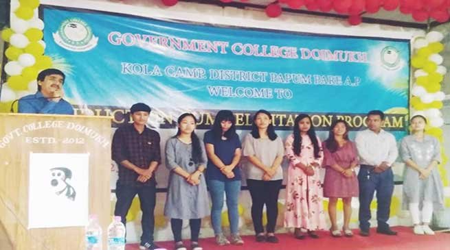 Govt College Doimukh conducts Induction cum Felicitation Programme