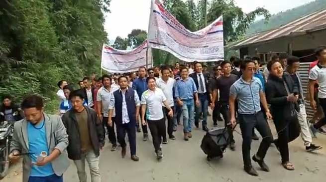 Arunachal: AEKDSU takes out protest march in Seppa to press several demands
