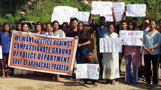 Itanagar: 72-hour dharna by Victim candidate of police compensate- second day 