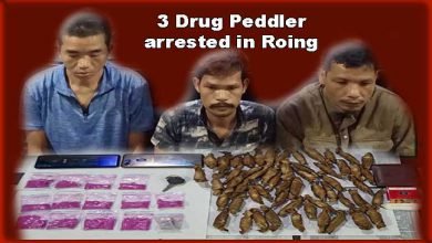 Arunachal: Roing Anti-Drug Squad arrested 3 drug peddler