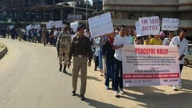 Itanagar: Protest march by APSSB AGGRIEVE Candidates