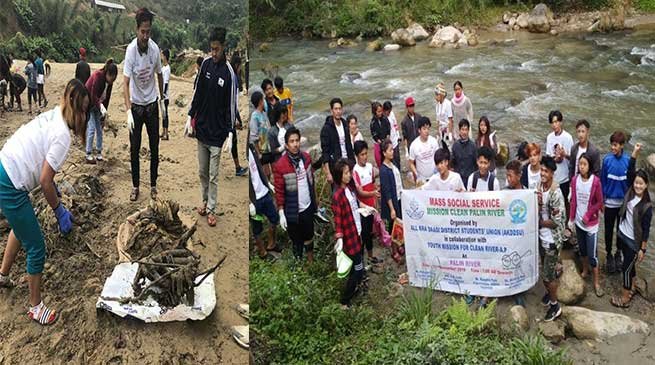 Arunachal: Palin river cleaning mission by AKDDSU and YMCR