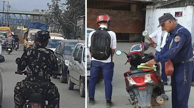 Itanagar- Helmetless cop caught on camera in capital complex