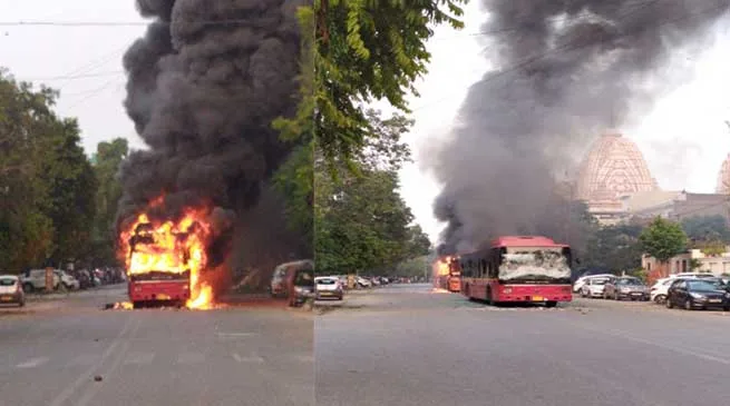 Anti-CAB violence erupts in Delhi, 4 buses burnt, 2 injured