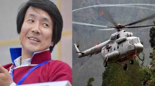 Jambey Tashi appreciates Helicopter service during anti-CAA protest