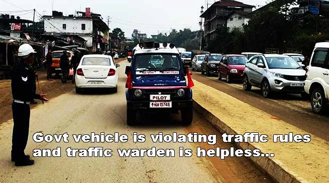 Itanagar: Is traffic rule only for common public and commuters ?