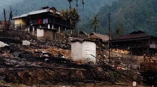 6 dwelling houses gutted in fire mishap at Rina village in Lower Siang