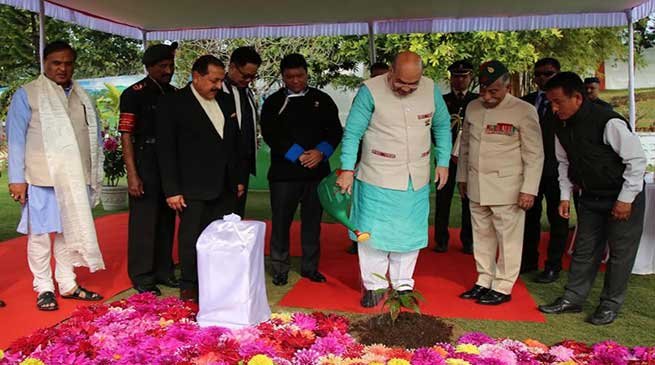 Amit Shah planted Rudraksh sapling at Arunachal Pradesh Raj Bhawan