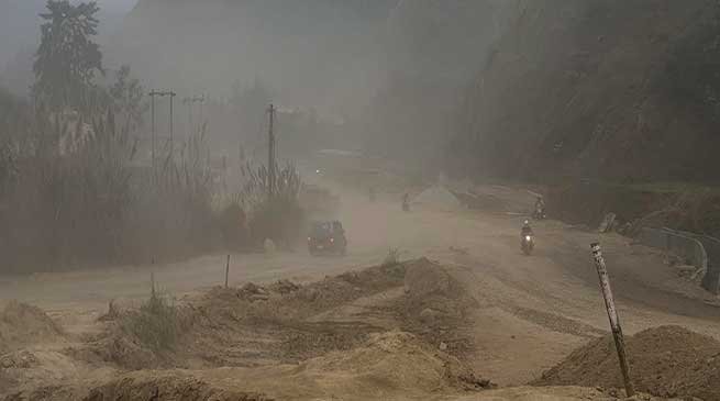 Itanagar: Dust Storm like scene along under construction NH-415