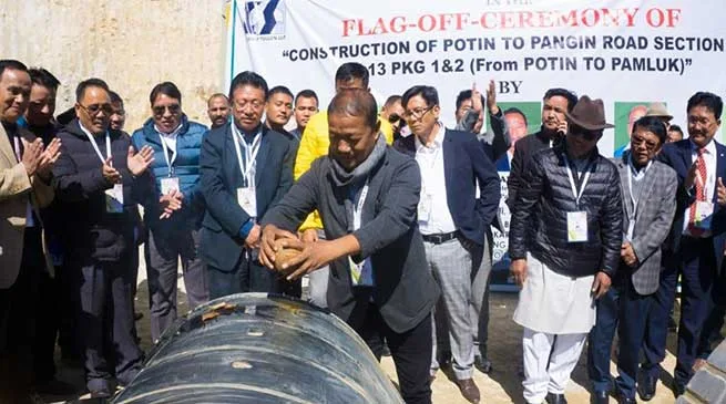 Arunachal: Felix flags off Construction of Potin to Pangin Road