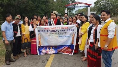 Kingfisher Miss Arunachal, Tokmem Mengu receives rousing welcome back home