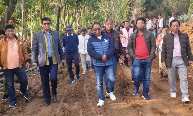 Techi Kaso laid foundation stone for 1st Phase Ganga-Teipu road
