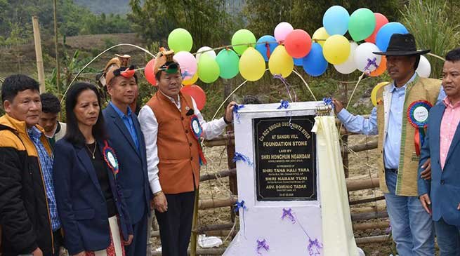 Arunachal: Honchun Ngandam lays foundation stone of RCC bridge over Nimte river