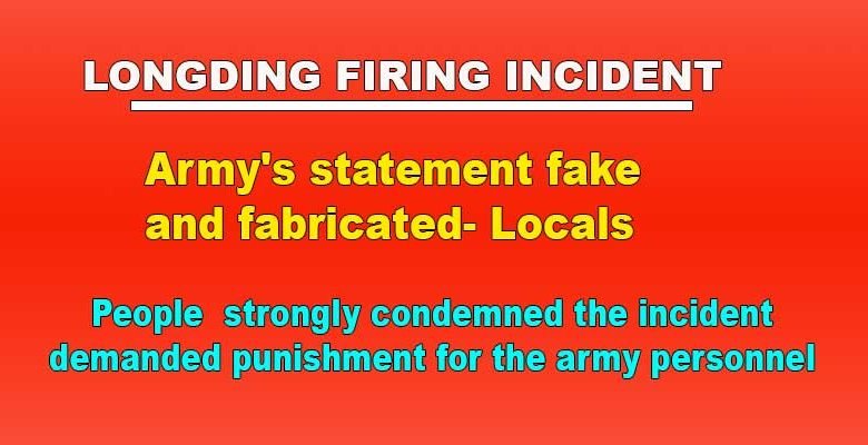 Longding Firing: Army's statement fake and fabricated- Locals